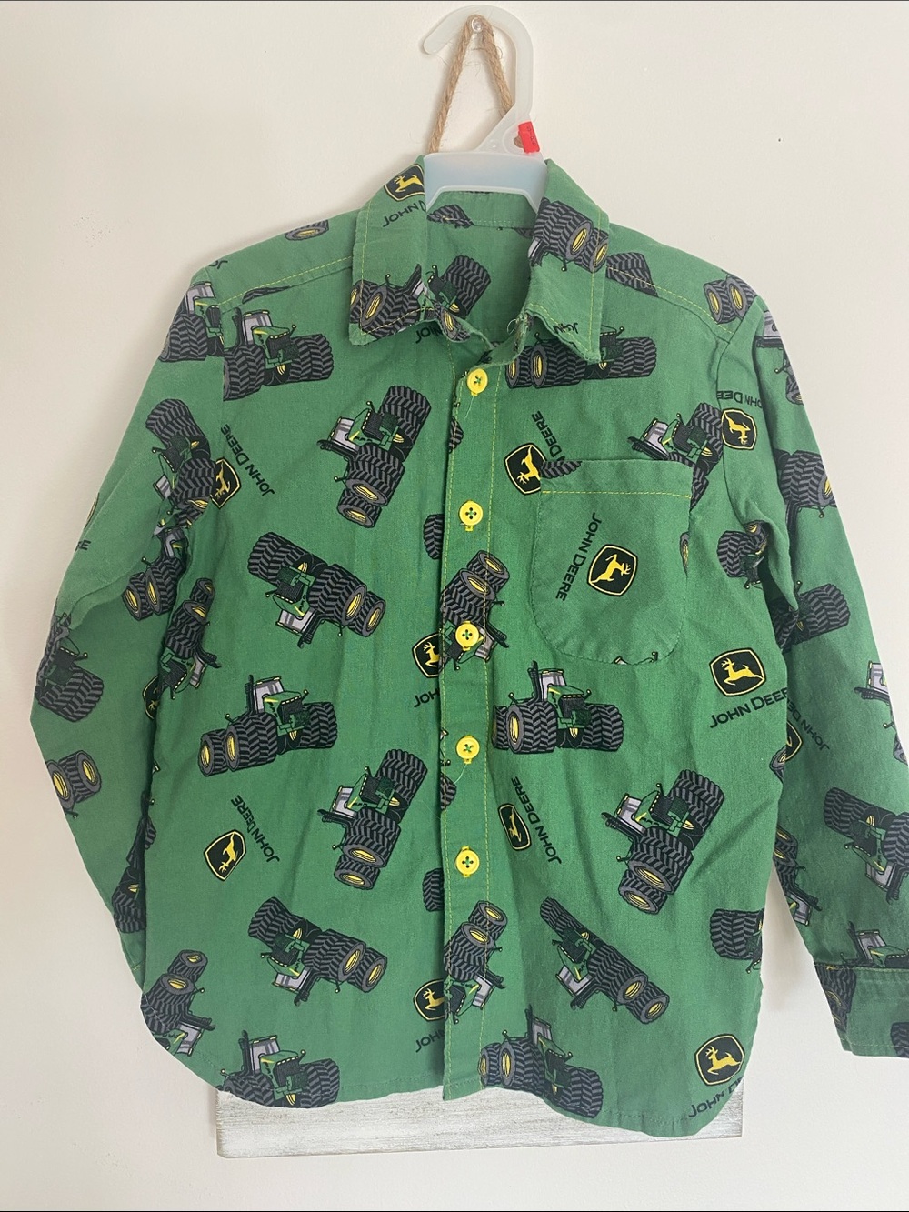 Hand Sewn John Deere Tractor print Shirt Boy Clothes
